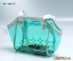 袋狀塑制品-廠家生產供應 小額批發PVC手提袋 藍色印花手提袋 韓版手提袋_商務聯盟